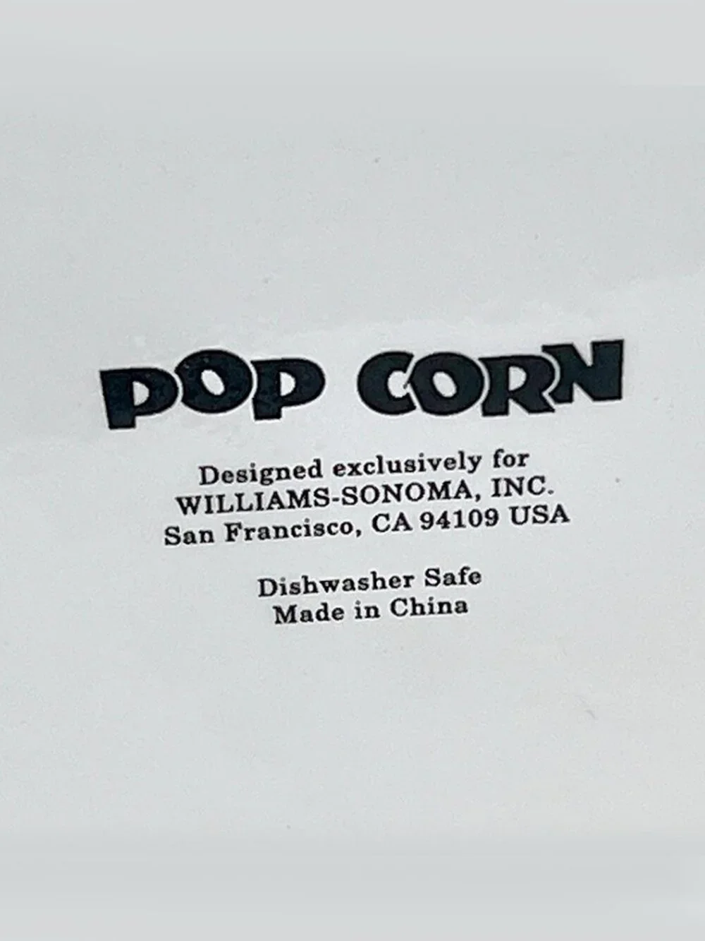 Vintage Williams Sonoma Ceramic Popcorn Bucket